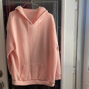 Shein 4XL Pink Oversized Graphic Grunge Drawstring Hoodie With Front Pockets